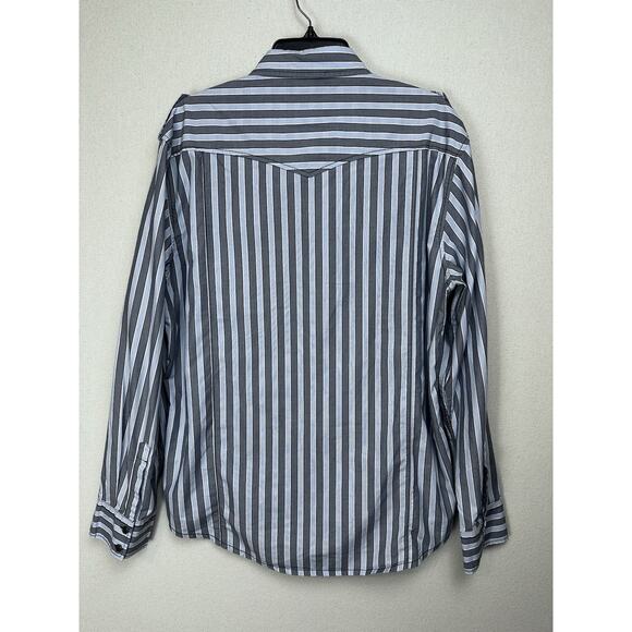 7 Diamonds Men’s Long Sleeve 2XL Shirt Gray White Button Up Eagle Accents - Picture 11 of 16